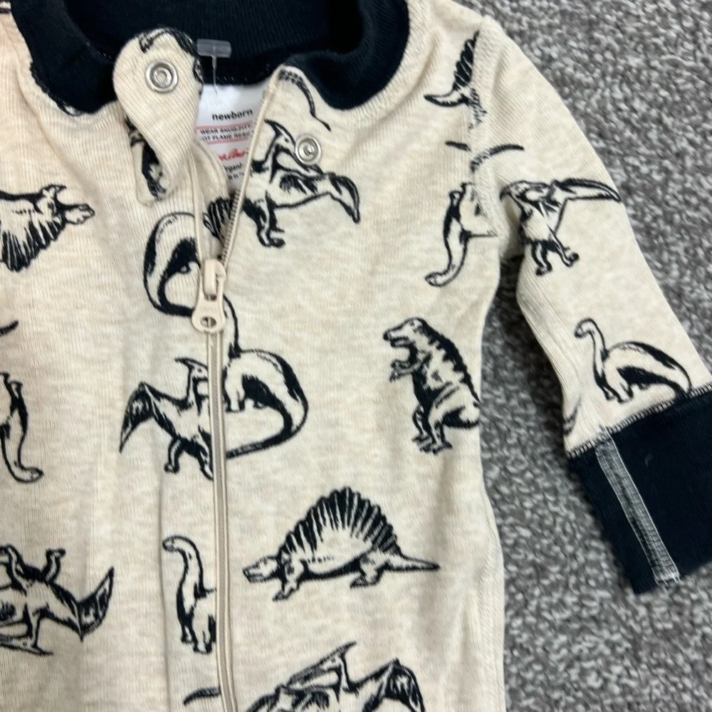 Hanna Andersson black cream dinosaur